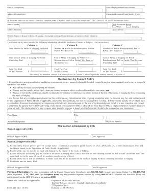 CERT 122 Refund of Tax Paid on Purchases of Meals or Lodging by  Form