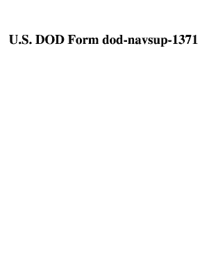 U S DOD Form Dod Navsup 1371 U S Federal Forms