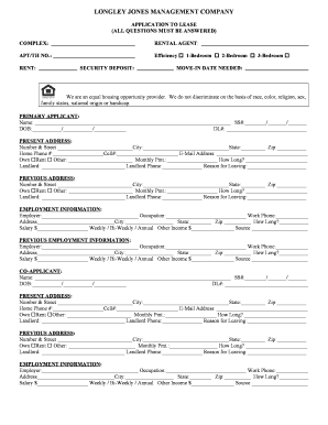 Download Rental Application Longley Jones Management Corp  Form