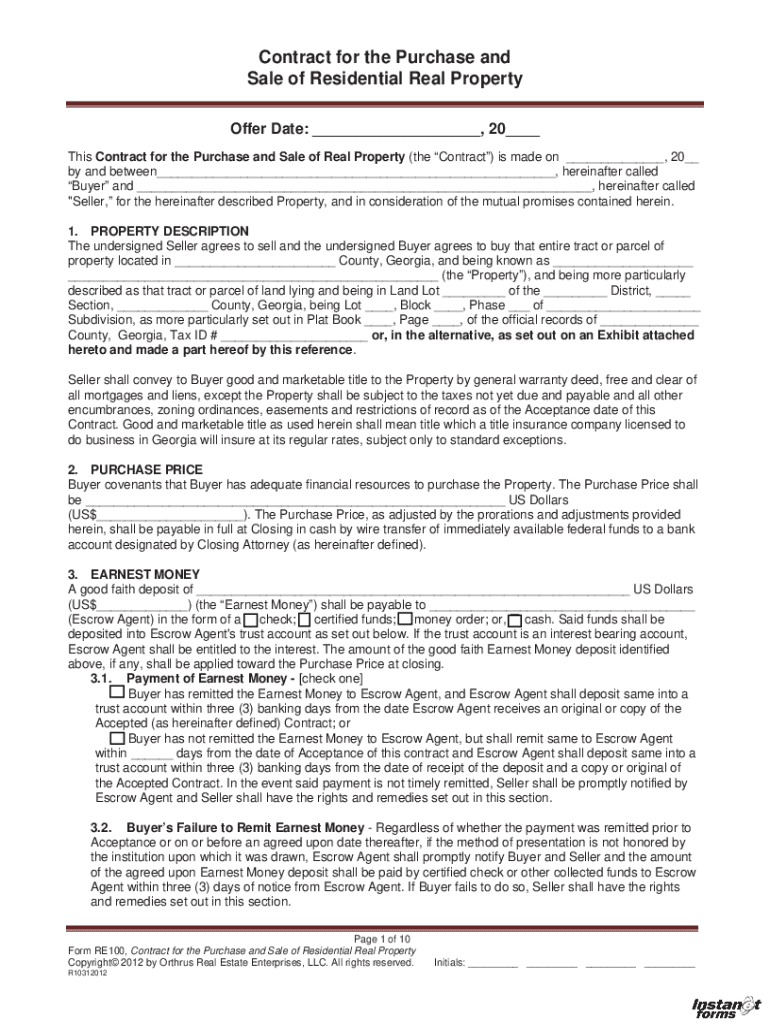 Idaho Real Estate Purchase and Sale Agreement PDF  Form