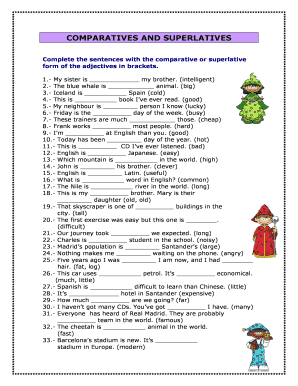 Comparatives Superlatives  Form