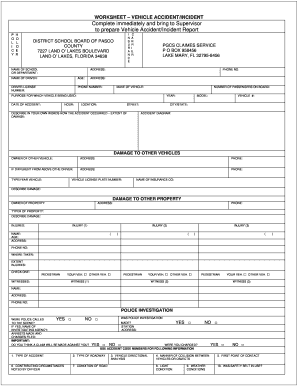 Florida Accident Report  Form