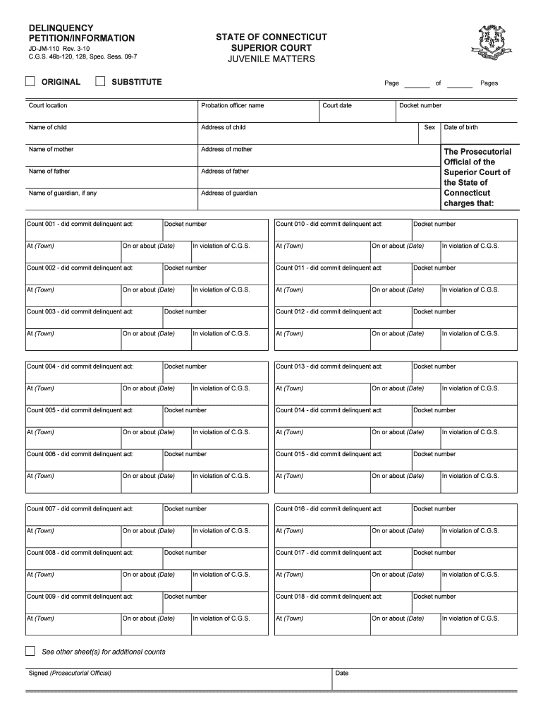 JUVENILE MATTERS Jud Ct  Form