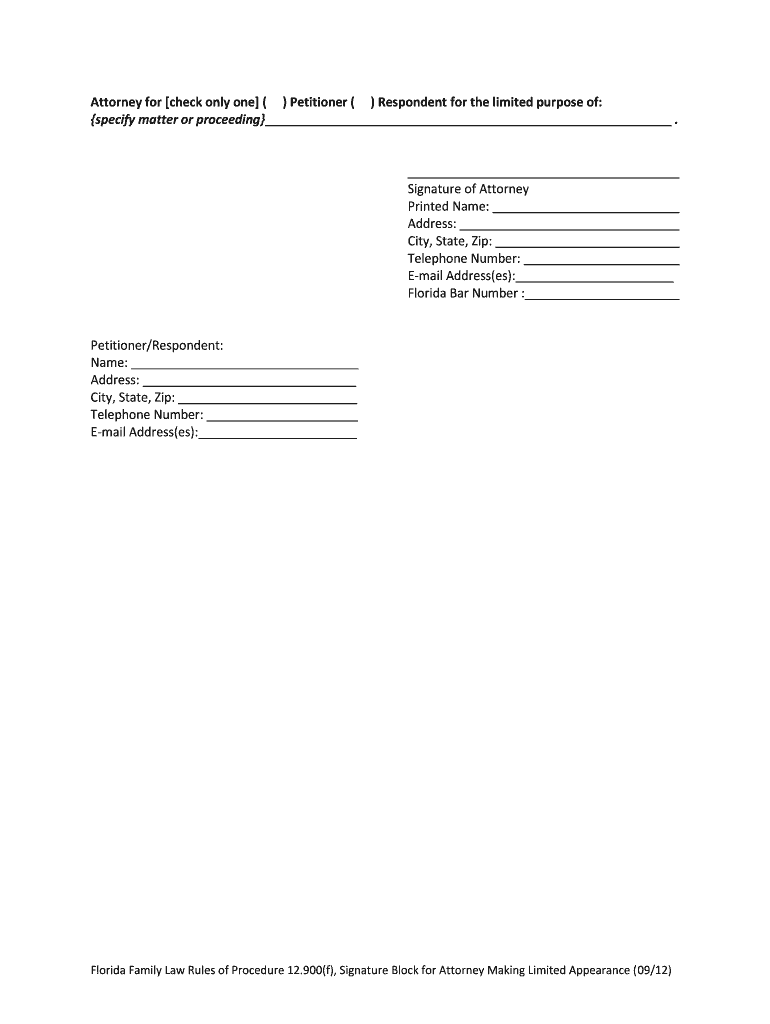 Signature Block Attorney  Form