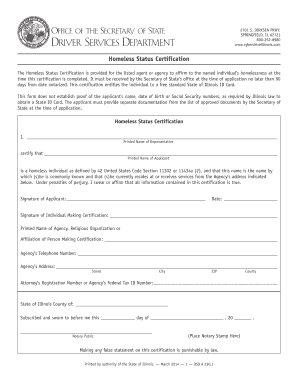 Homeless Certification Form California