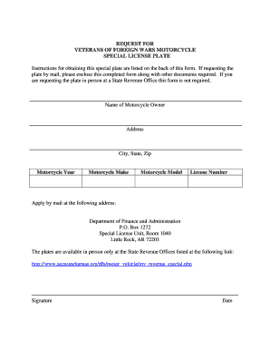 Arkansas Foreign Wars  Form