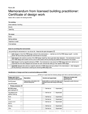 2a Certificate  Form
