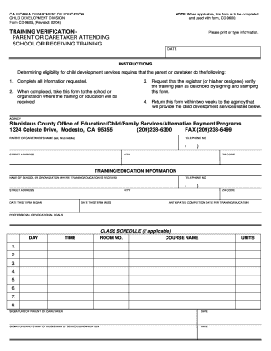 California Department of Education Child Development Division Form Cd 9605