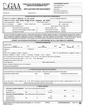 Ga Apartment Application Form