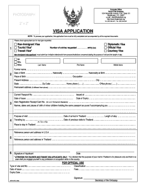 Online Visa Application Form for Thai Consulate in Jeddah