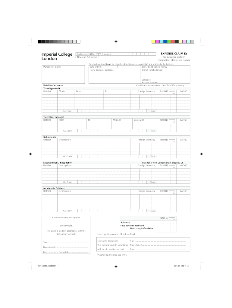  Imperial College Form 2004-2024