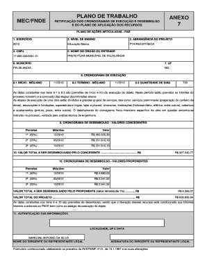 Plano De Trabalho PDF  Form