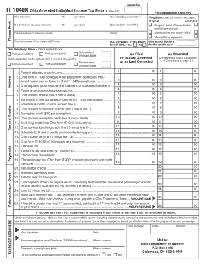  it 1040X Ohio Amended Individual Income Tax Return Formytax Com 2014