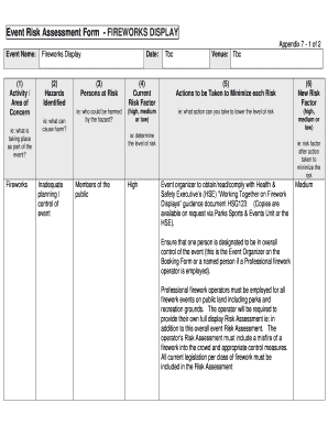 Event Risk Assessment Form Luton Borough Council