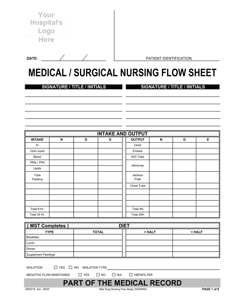 Med Surg Nursing Worksheet PDF  Form