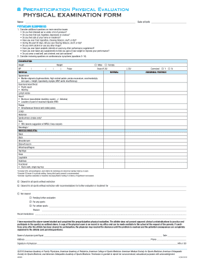 Physical Form Filled Out