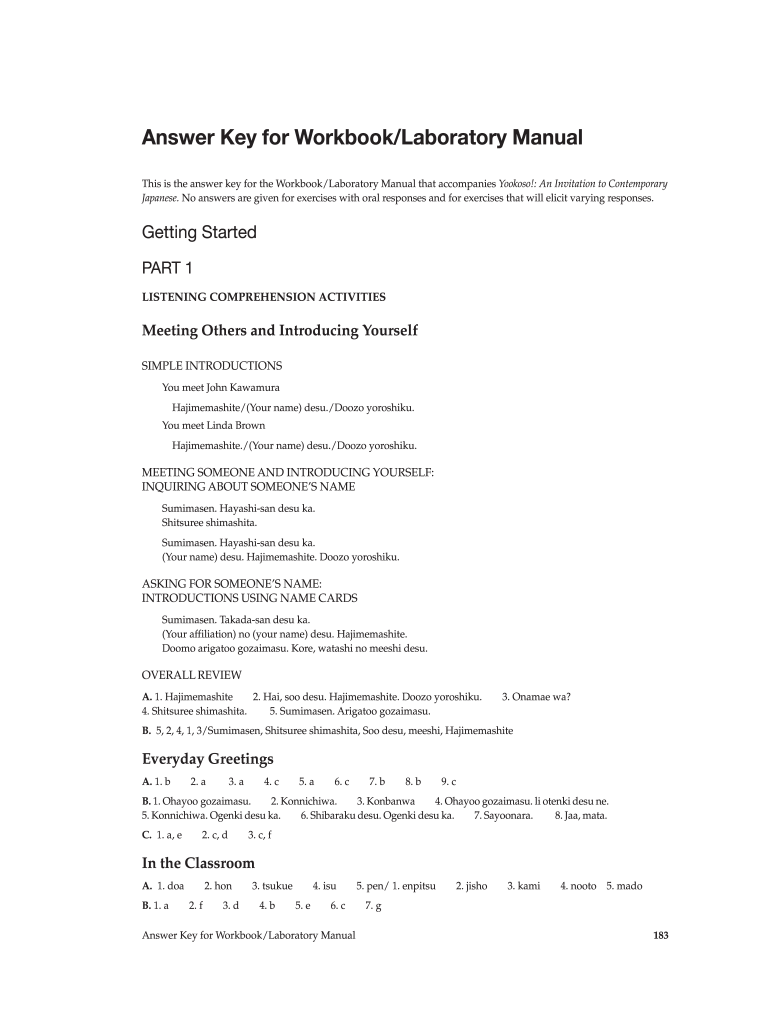 Yookoso Workbook Answers  Form