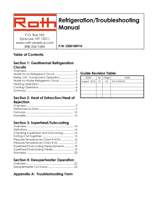 Superheat and Subcooling Troubleshooting PDF  Form
