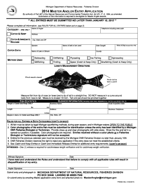 Michigan Master Angler  Form
