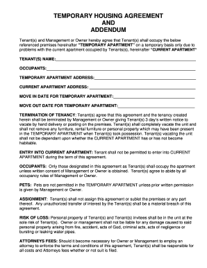 Housing Agreement  Form