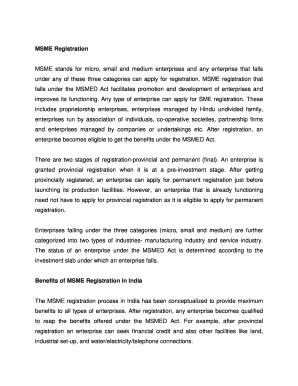 Msme Registration  Form