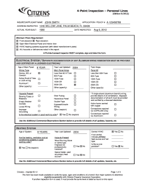 4 Point Inspection Form