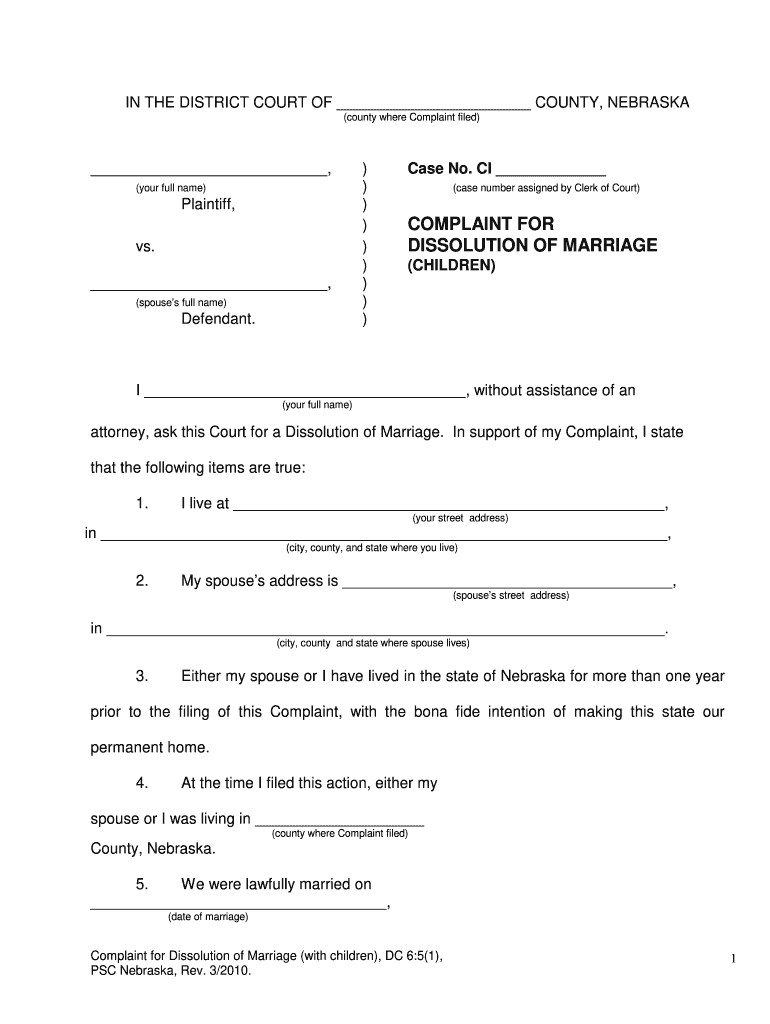 Motion to Modify Visitation Nebraska PDF Form