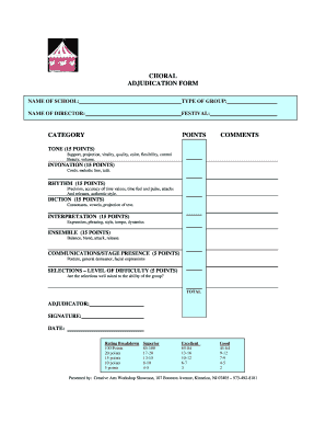 Choir Adjudication Form