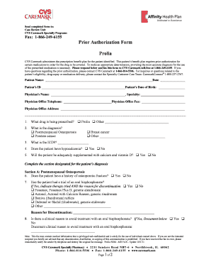 Cvs Caremark Prolia Prior Authorization Form