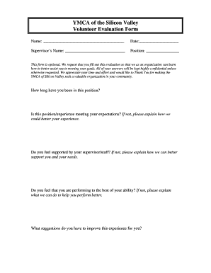 Volunteer Evaluation Form