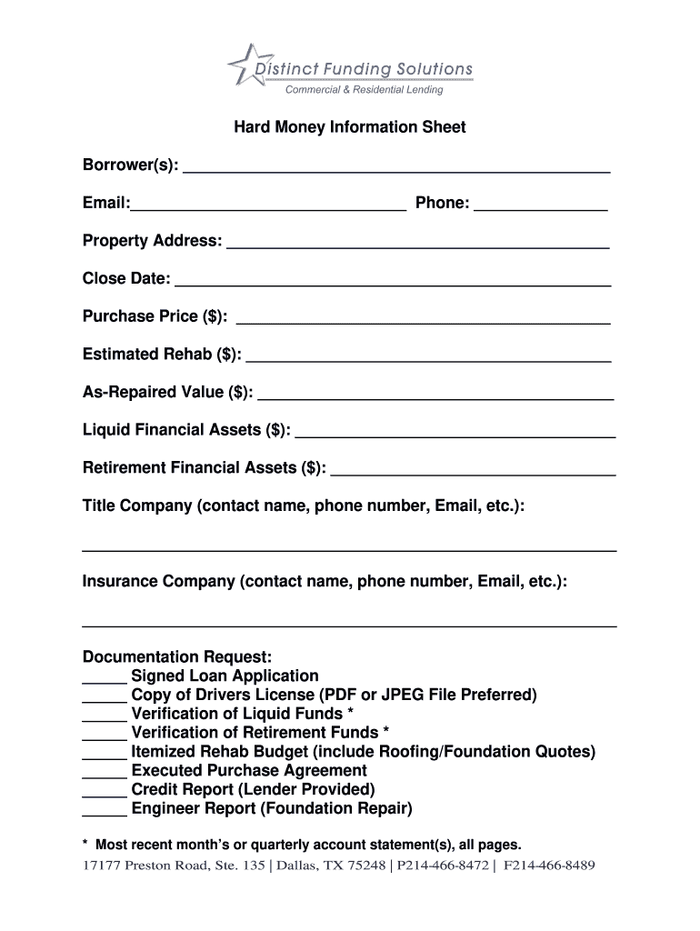 Borrower Information Form
