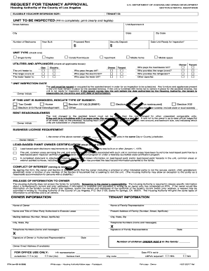 Request for Tenancy Approval Form