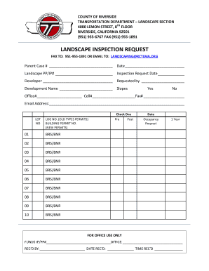 Landscape Inspection Report Template  Form