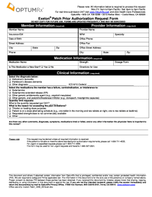 Xel Patch Prior Authorization Request Form OptumRx