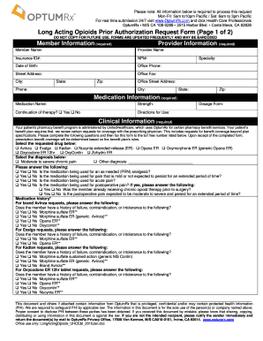 Long Acting Opioids Prior Authorization Request Form OptumRx