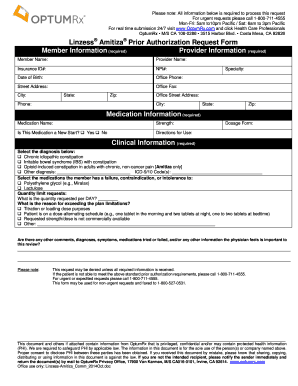 Linzess Prior Authorization Request Form OptumRx