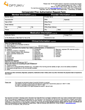 Prior Authorization Request Form Member OptumRx