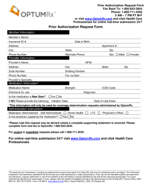 Prior Authorization Request Form OptumRx