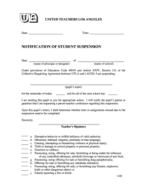 Utla Suspension Form