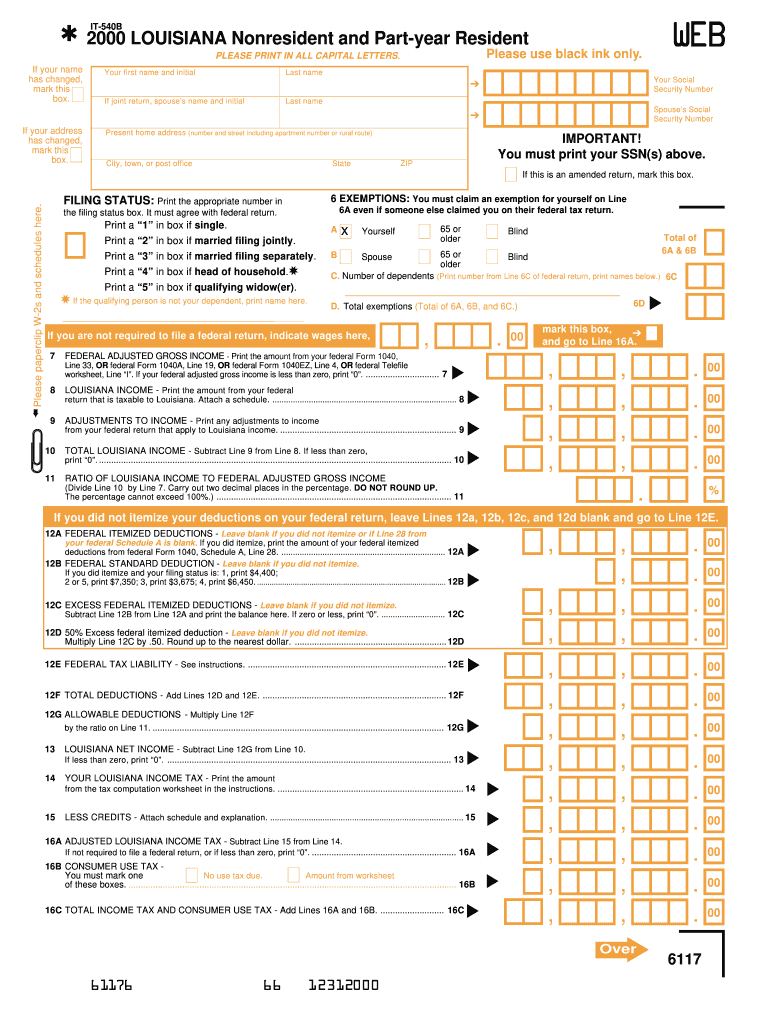  Form it 540B Louisiana Department of Revenue Revenue Louisiana 2019