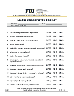 Loading Checklist Template  Form