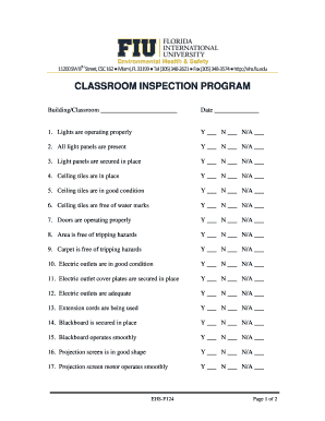 Class a Inspection Checklist  Form