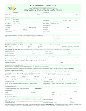 International Student Application Form Strathfield College
