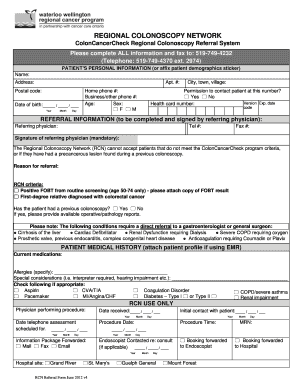 GRRCC New Patient Referral Form Grand River Hospital
