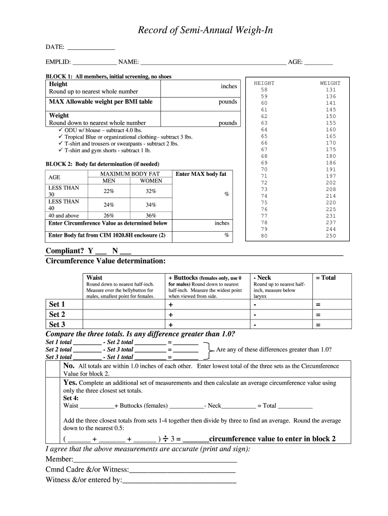 Uscg Weigh in Form