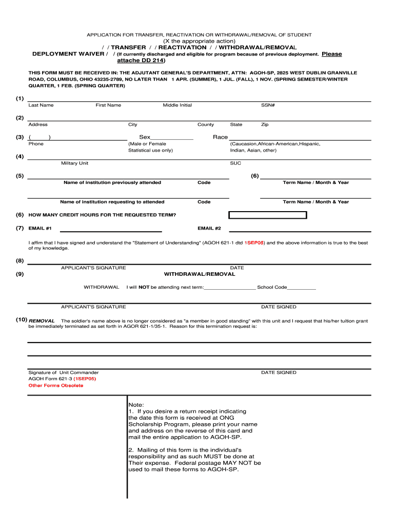  AGOH FORM 621 3 React Rev 1SEP05 PDF  Ongsp 2005