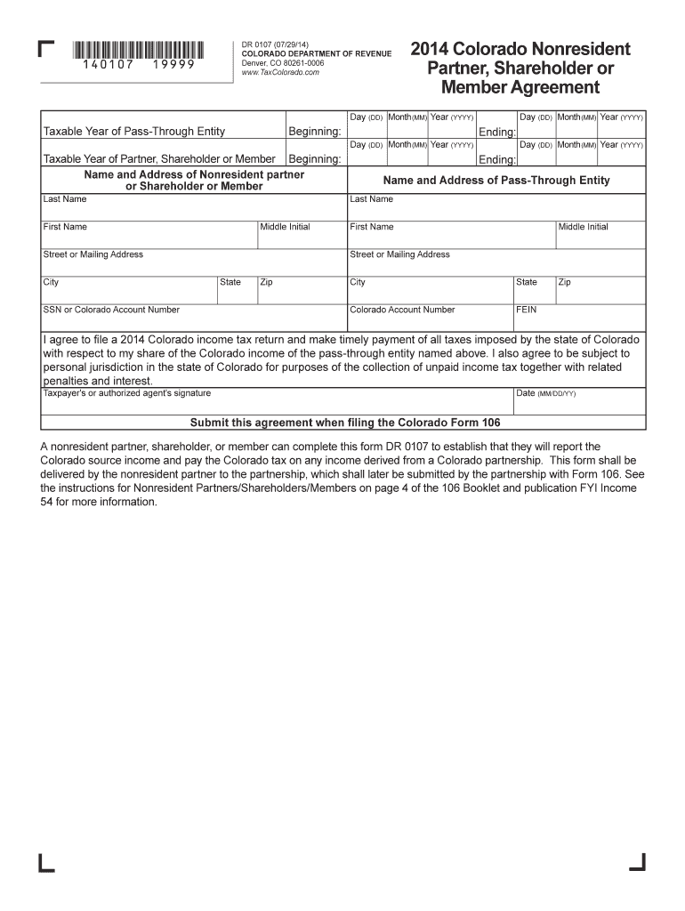  Colorado Form 106 2019