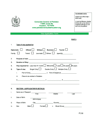 Form for Pakistani International Passport