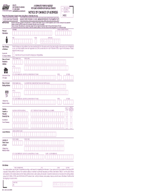 DMV 14 R5 , Change of Address Index Ready This Form is Used to Notify the Department of Motor Vehicles of a Change of Residence 