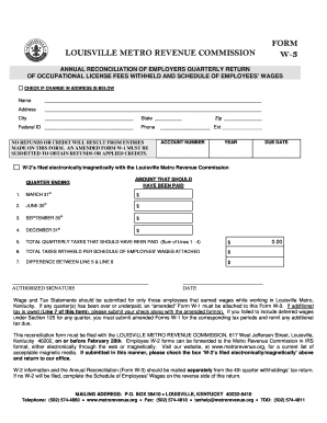Louisville Metro Revenue Commission Form W 3